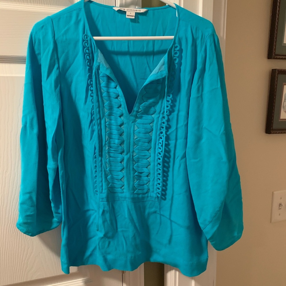 Diane von Furstenberg sz 4 shirt tunic Teal